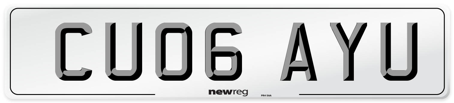 CU06 AYU Number Plate from New Reg